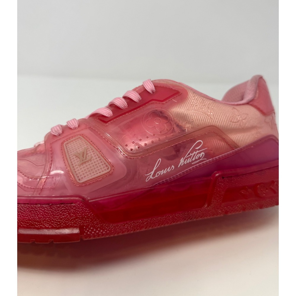 Louis Vuitton Clear Fluorescent Pink Trainer Size 8 US 7 LV - Picture 7 of 9